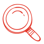 Red Magnifying Glass doodle